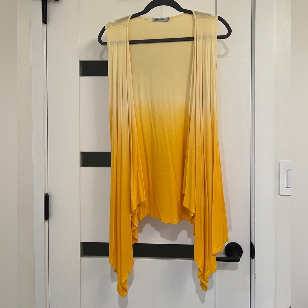 Lock & Love beach coverup / vest light & airy yellow ombré Small